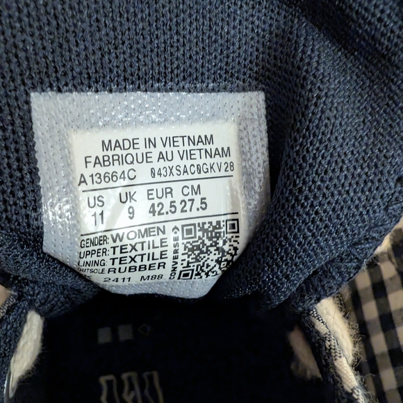 Navy and White Gingham Platform Sneakers - Picture 5 of 6